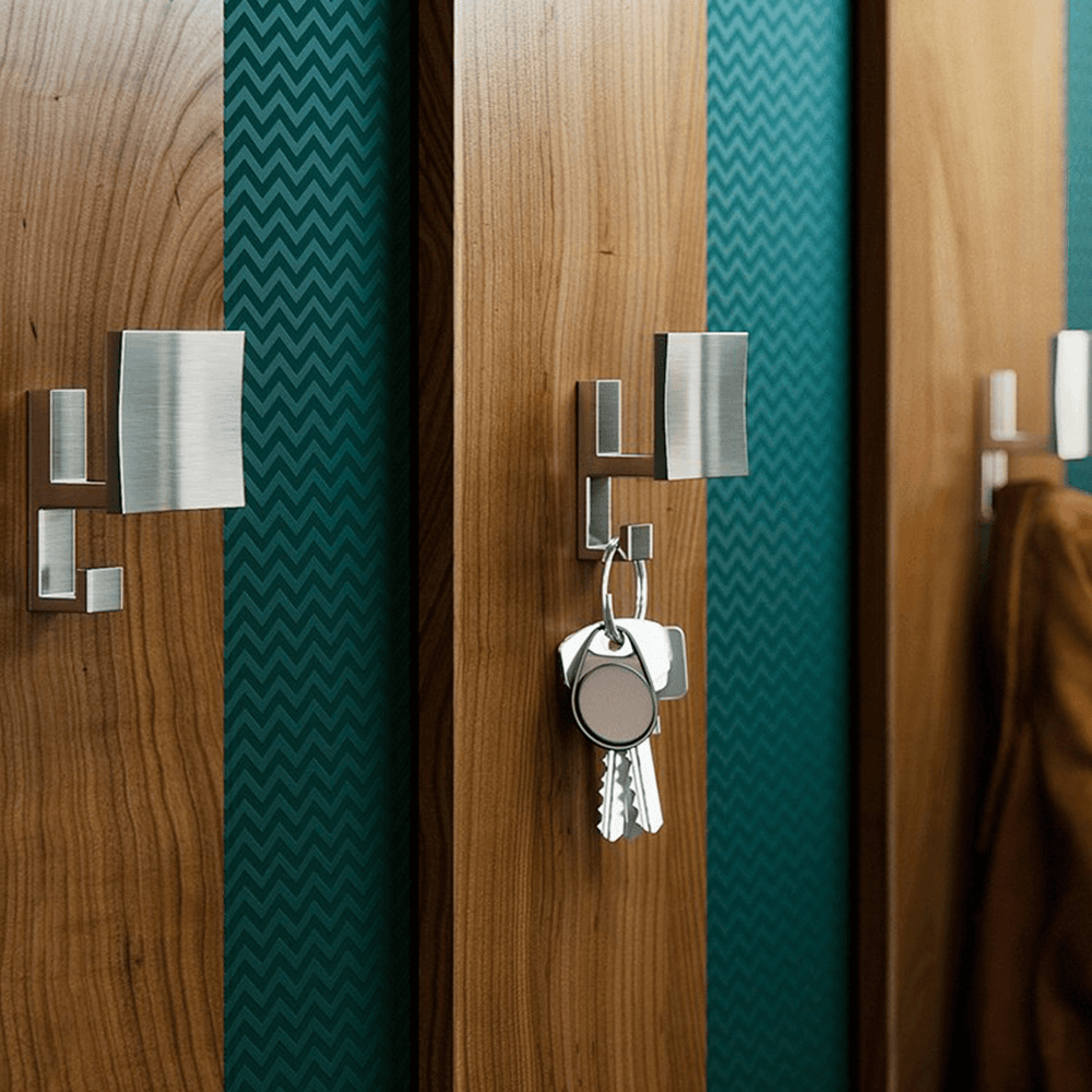 Stylish Satin Nickel Coat Hook with Large Square Face and Unique Lighting Cast