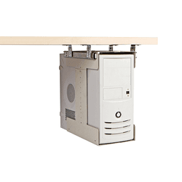Sliding Universal CPU Holder, Matte Black - Suspends under desk with 14" slides for 12" movement, mountable horizontally or vertically.