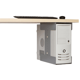 Matte Black CPU Holder - Suspends Computer Under Desk - Adjustable Inside Dimensions - 14" to 24" - More Desktop Space