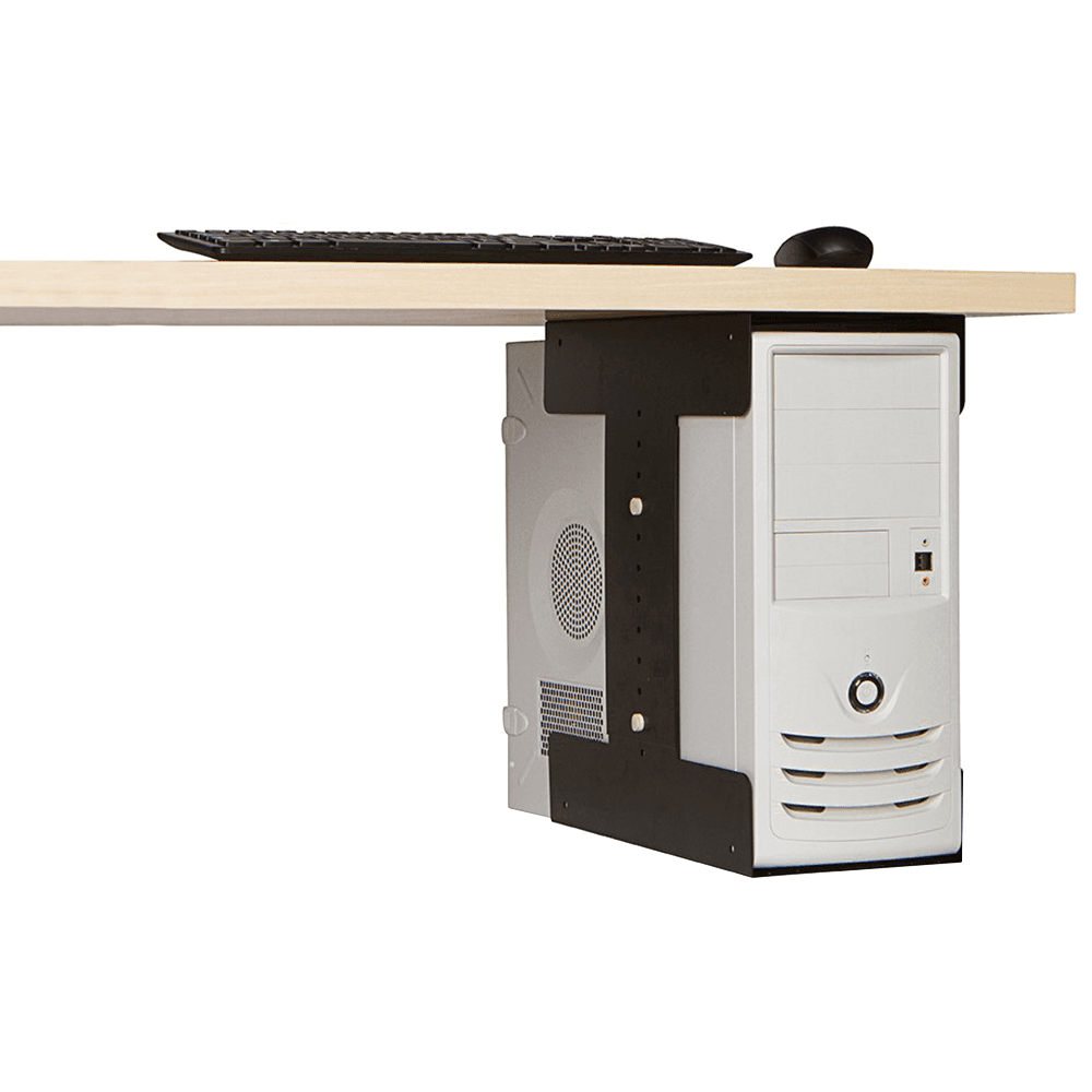 Adjustable Universal CPU Holder - Matte Black - Mount Horizontally - Keeps Computer Away from Dirt - More Desk Room - Sturdy Holder - CPU1A