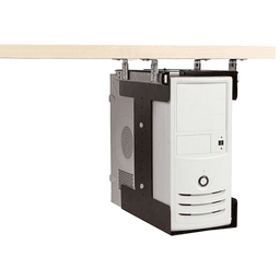 Doug Mockett And Company Inc - Matte black sliding CPU holder with versatile mounting options.