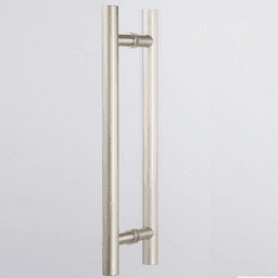 Satin Nickel Large Cylindrical Door Handle Back-to-Back Set by Doug Mockett and Co.