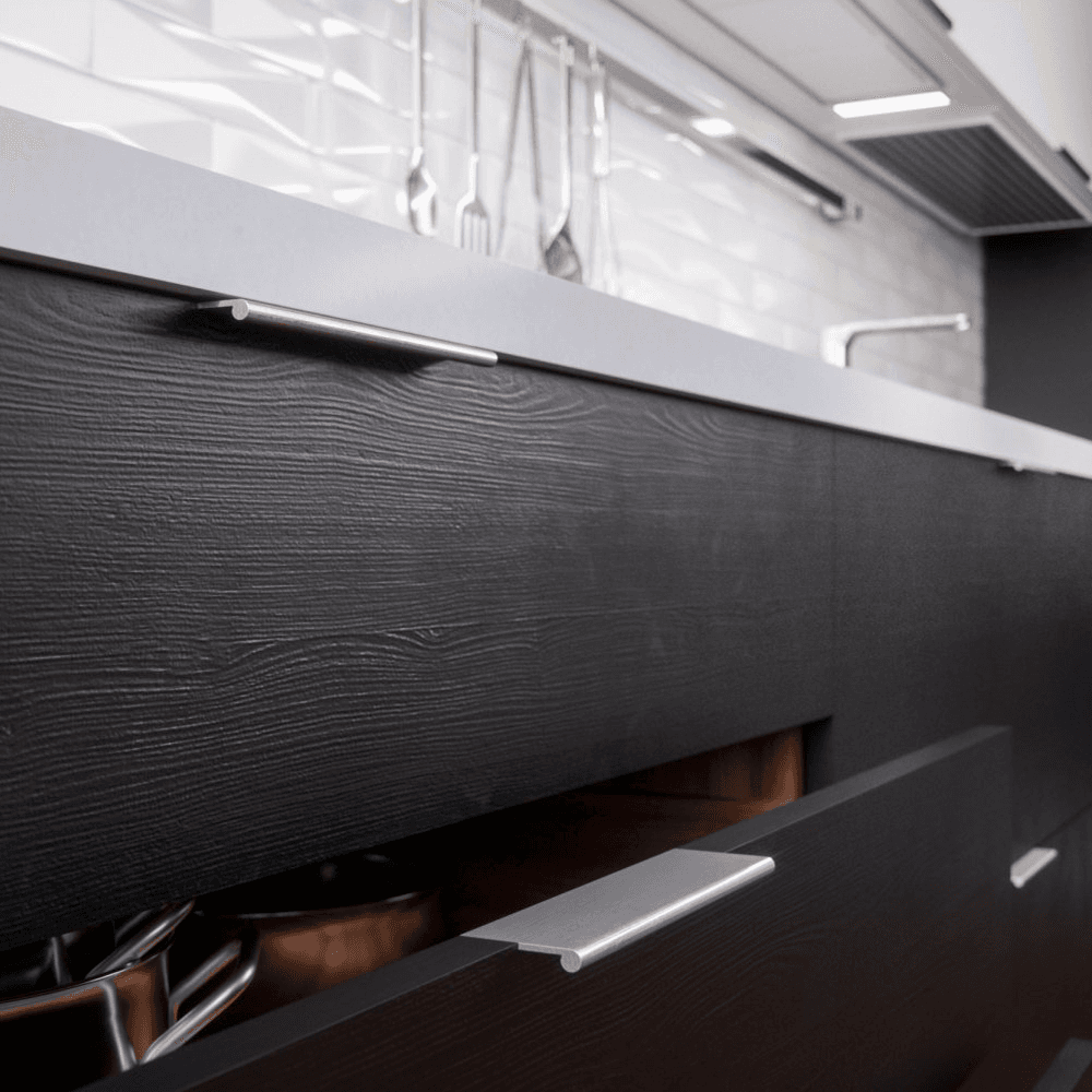 Matte Black Drawer Pull - 5/8" Tab, Doug Mockett And Company Inc