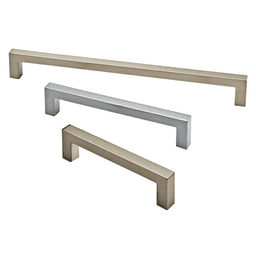 Satin Nickel Square Bar Drawer Pull, Modern Design