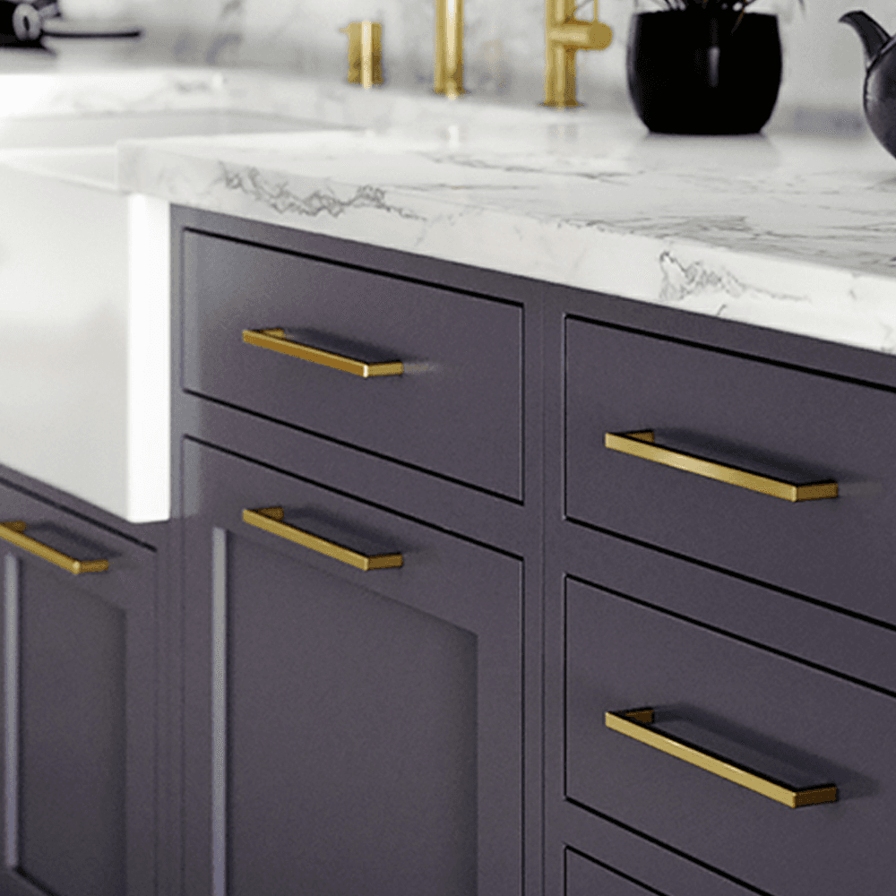 Satin Nickel Drawer Pull with Modern Angled Legs - Doug Mockett And Company Inc
