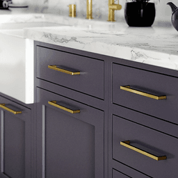 Satin Nickel Drawer Pull with Modern Angled Legs - Doug Mockett And Company Inc
