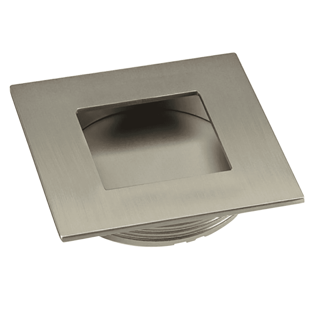 Matte Chrome Square Frame Flush Pull by Doug Mockett And Company Inc