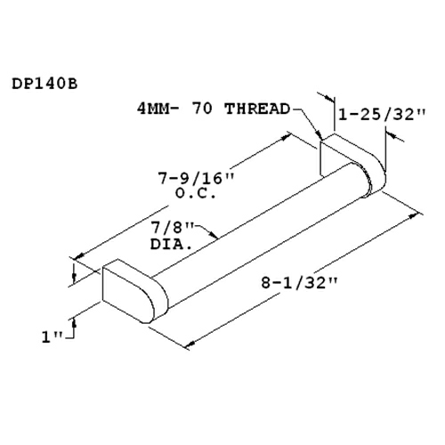 Satin Nickel Heavyweight Cylindrical Bar Pull for Furniture