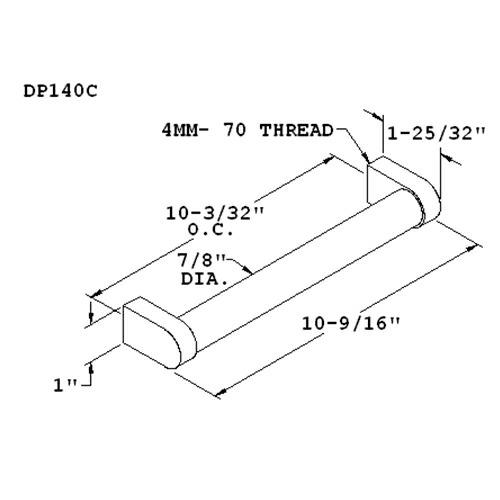Satin Nickel Cylindrical Bar Pull for Furniture by Doug Mockett And Company