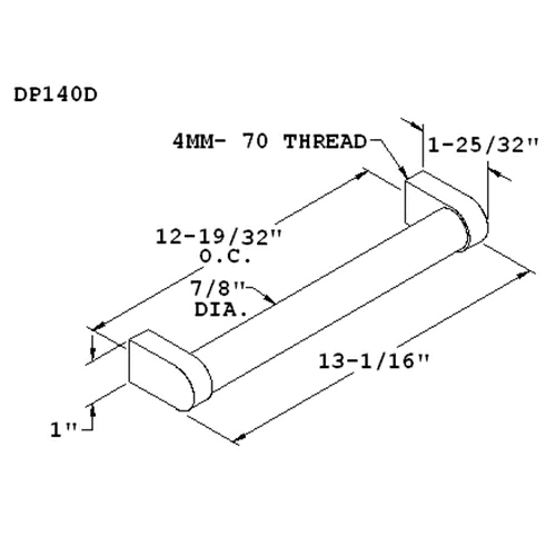 Satin Nickel Heavy Weight Cylindrical Bar Pull for Furniture from Doug Mockett And Company Inc
