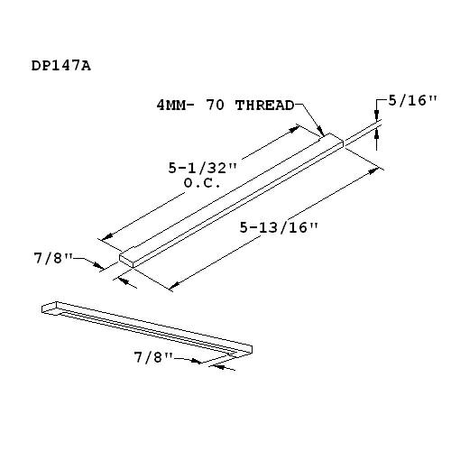 Satin Aluminum Recessed Finger Grip Pull by Doug Mockett And Co.