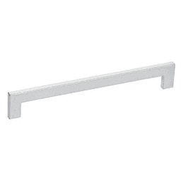 Eco-friendly satin nickel drawer pull inspected for hazardous elements and made with renewable energy