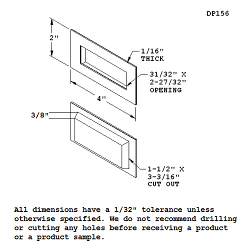 Satin Stainless Steel Recessed Rectangular Flush Pull