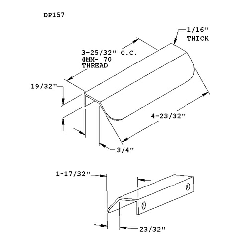 Satin Stainless Steel Angled Drawer Pull by Doug Mockett And Company Inc