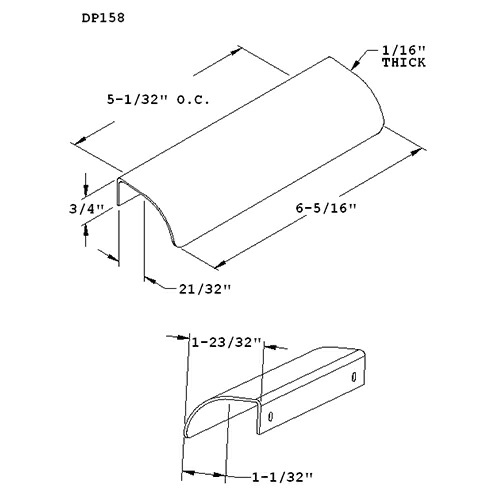 Satin Stainless Steel Drawer Pull with Curved Arc Grip