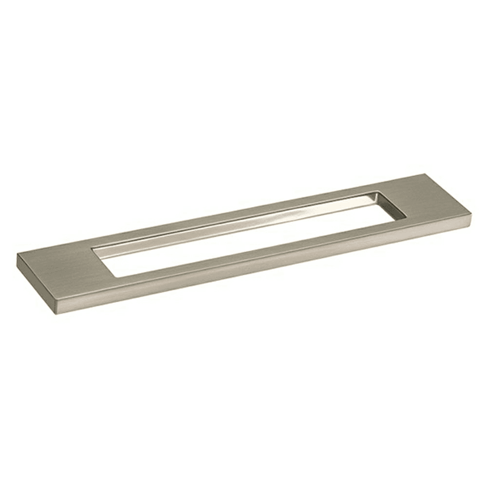 7-9/16 inch drawer pull for heavy-duty use in satin nickel finish