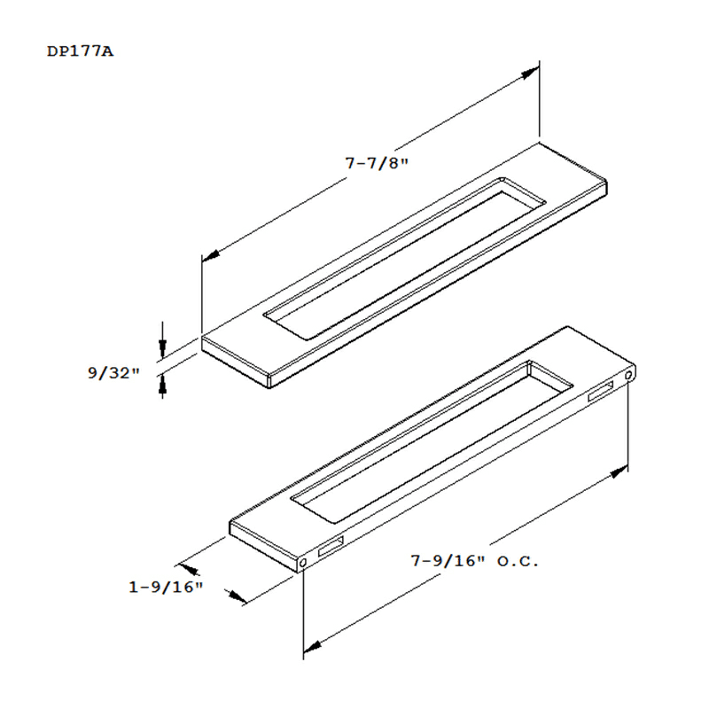 Satin nickel rectangular bracket drawer pull with heavy-duty grip opening