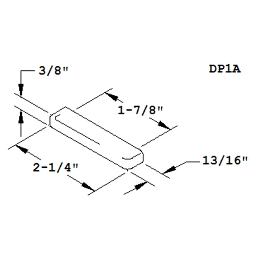 Modern Drawer Pull - 1-7/8" Tab - Black Chrome Finish