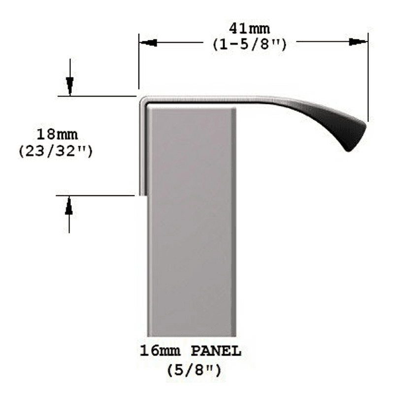 Small Round Edge Drawer Pull in Brushed Satin Aluminum by Doug Mockett And Company Inc
