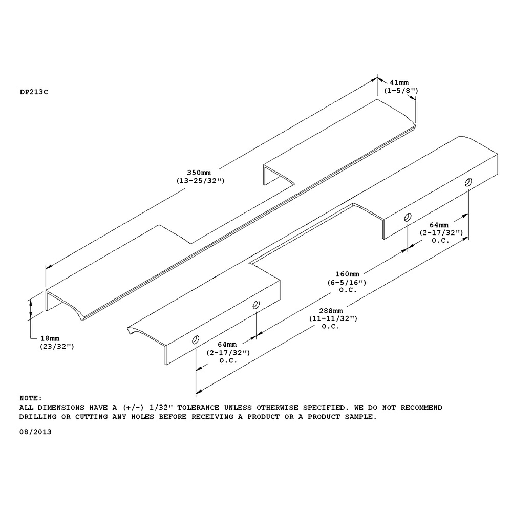 Urban Edge Drawer Pull in Brushed Satin Aluminum - Doug Mockett And Company Inc
