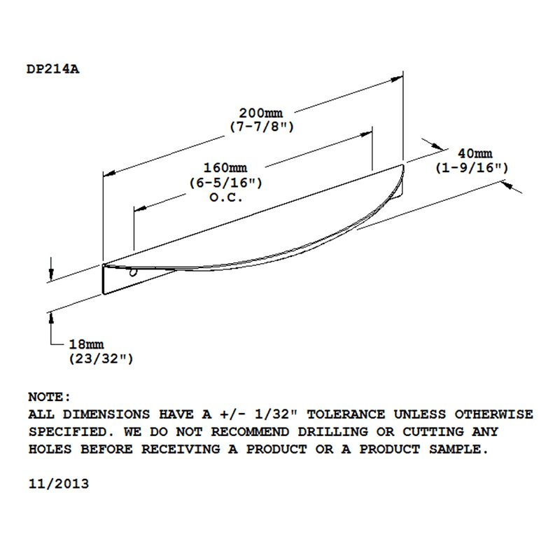 Thin Profile Aluminum Drawer Pull with Interesting Contours