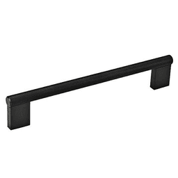 6-5/16" Knurled Bar Drawer Pull, Anodized Black - Main Image