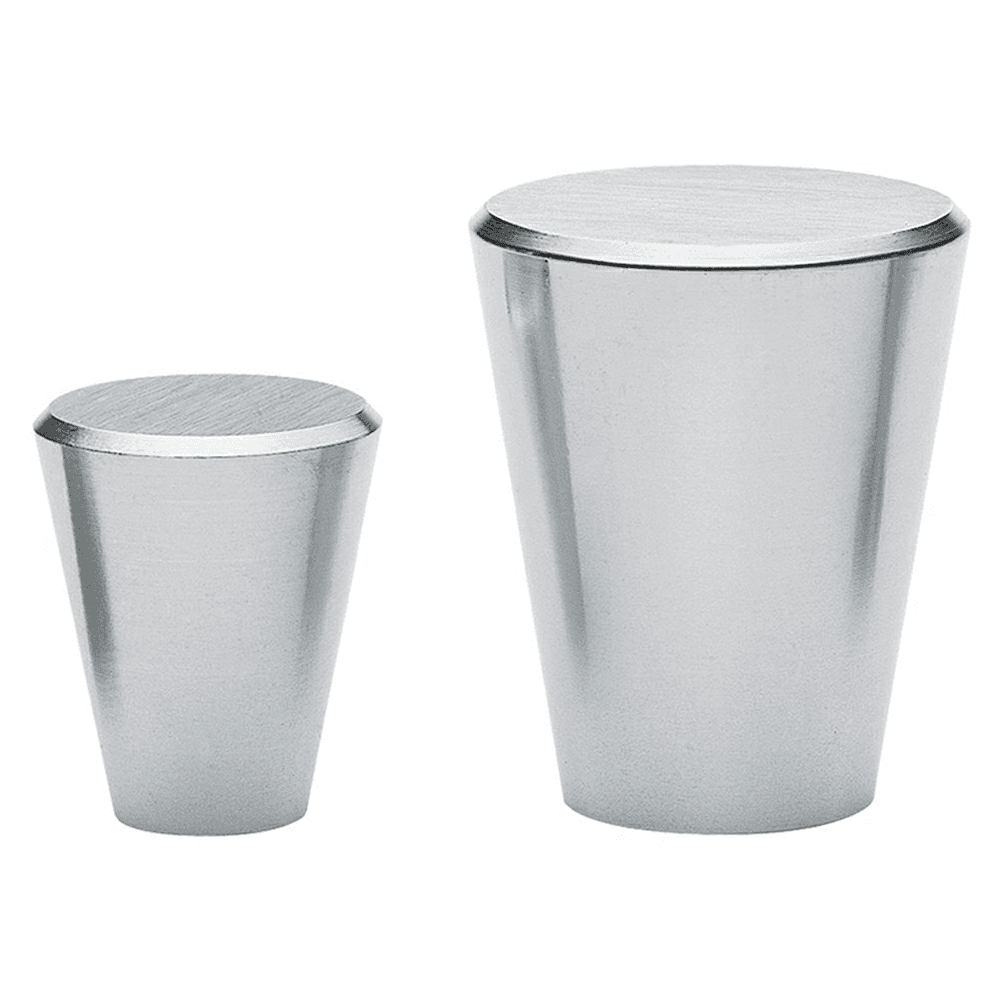 Elegantly machined satin stainless steel drawer knob by Doug Mockett And Company Inc