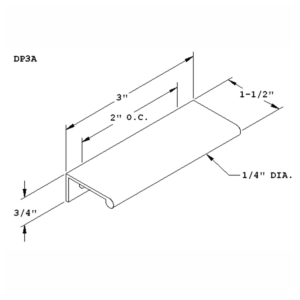 2" Satin Chrome Tab Drawer Pull by Doug Mockett And Company Inc.