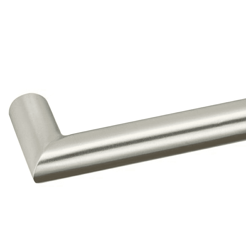 Hefty Bar Stock Angled Bar Drawer Pull in Satin Stainless Steel by Doug Mockett And Company Inc