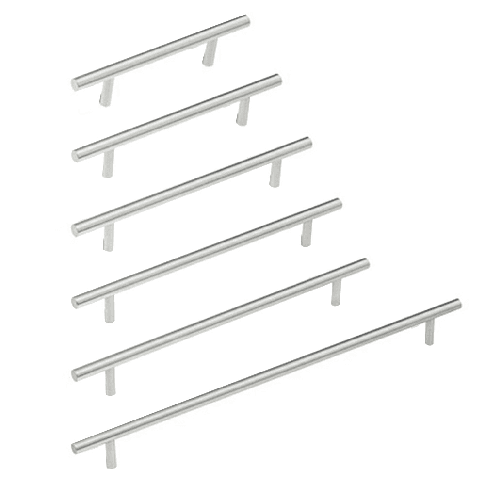 Satin Stainless Steel Rod Drawer Pull with Chamfered Edges