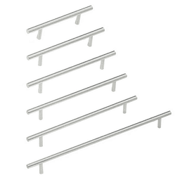 Satin Stainless Steel Rod Drawer Pull with Chamfered Edges