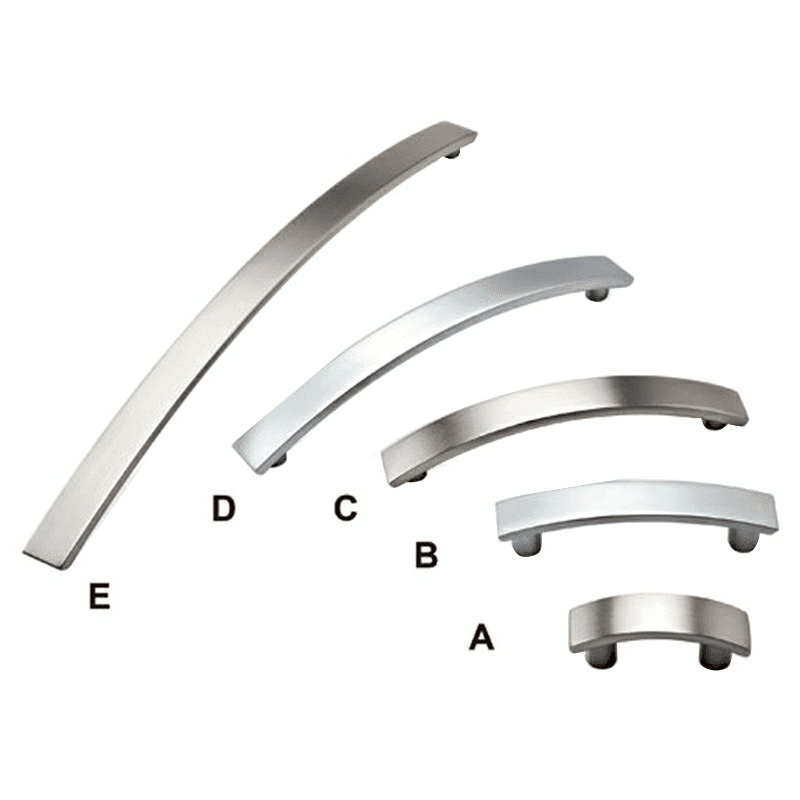 Elegant 5-1/16" Curved Bar Drawer Pull with Matte Chrome Finish