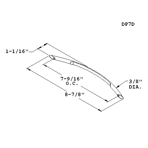 Steel bow with flat undercut, available in 4 sizes for small to large drawers