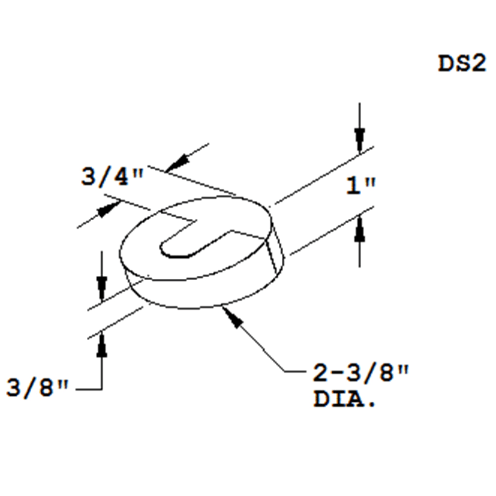 2-3/8" Diameter Door Stop, Satin Aluminum - Alt Image 1