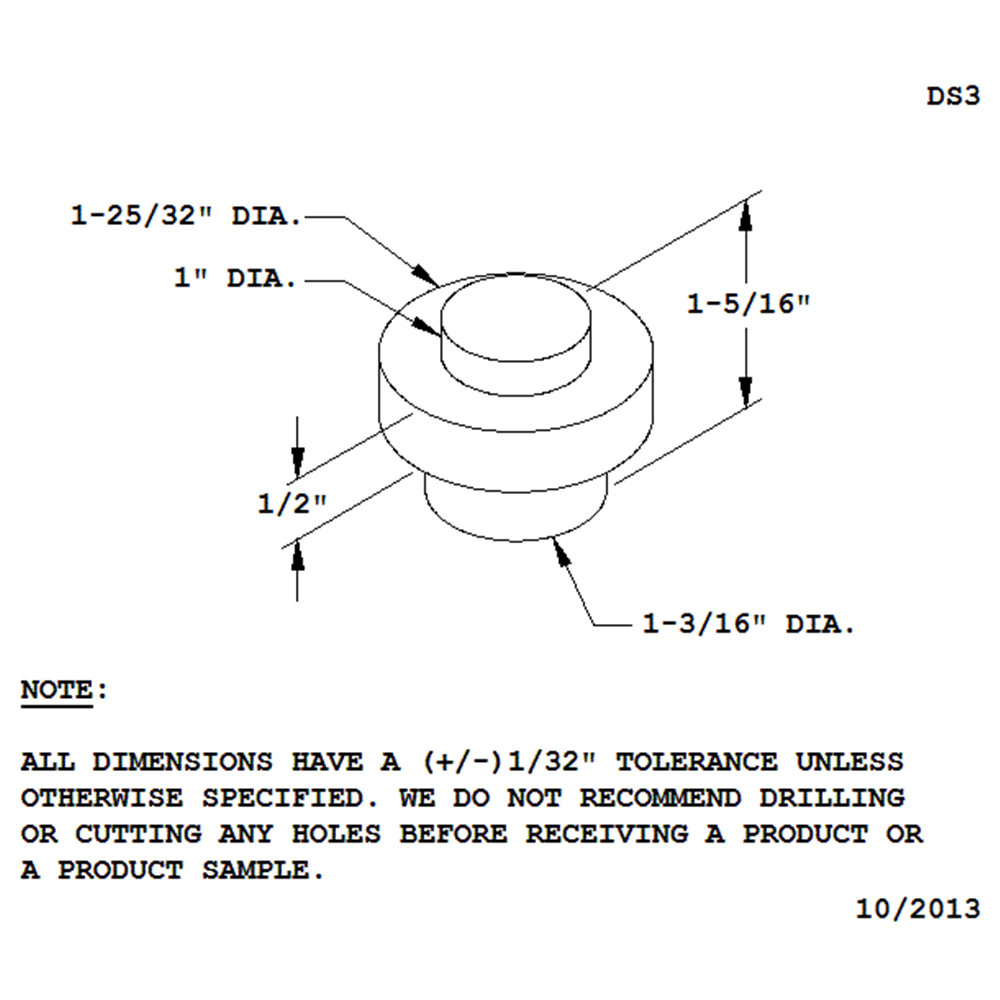 1-3/4" Diameter Door Stop, Satin Aluminum - Alt Image 1
