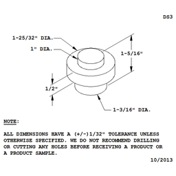 1-3/4" Diameter Door Stop, Satin Aluminum - Alt Image 1
