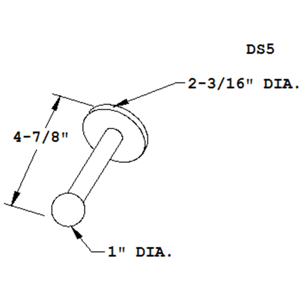 4-7/8" Projection Door Stop, Satin Aluminum - Alt Image 1