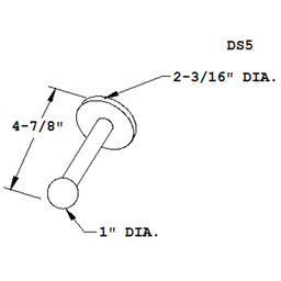 4-7/8" Projection Door Stop, Satin Aluminum - Alt Image 1