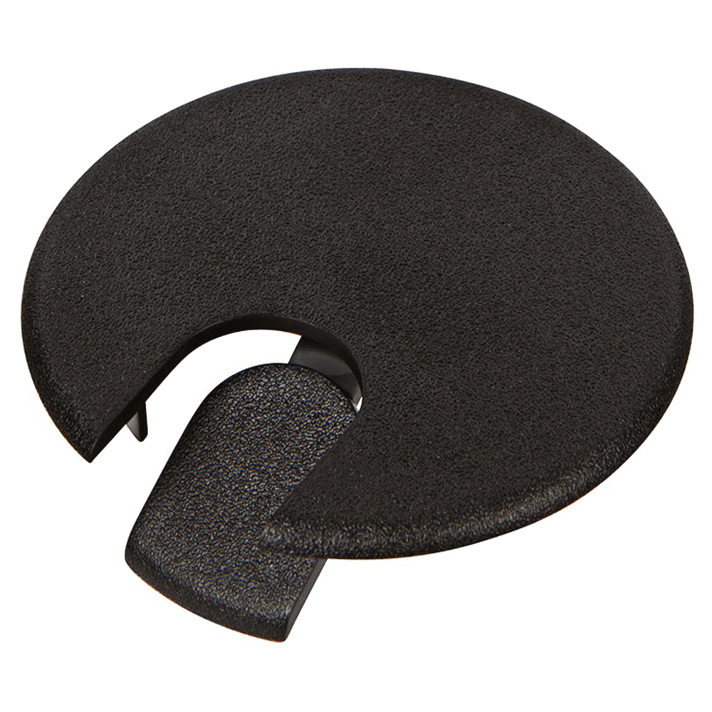 EDP2 Grommet Cap with Flip-TopAr Tab for Cord Slot in Matte Black by Doug Mockett And Company Inc