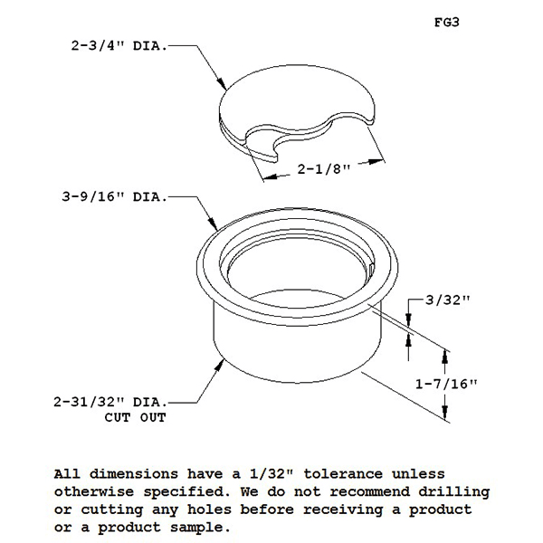 Heavy duty black floor access grommet for cables