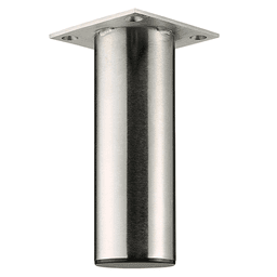 Modern Small Furniture Leg - 2" Diameter x 6" High, Satin Chrome Finish