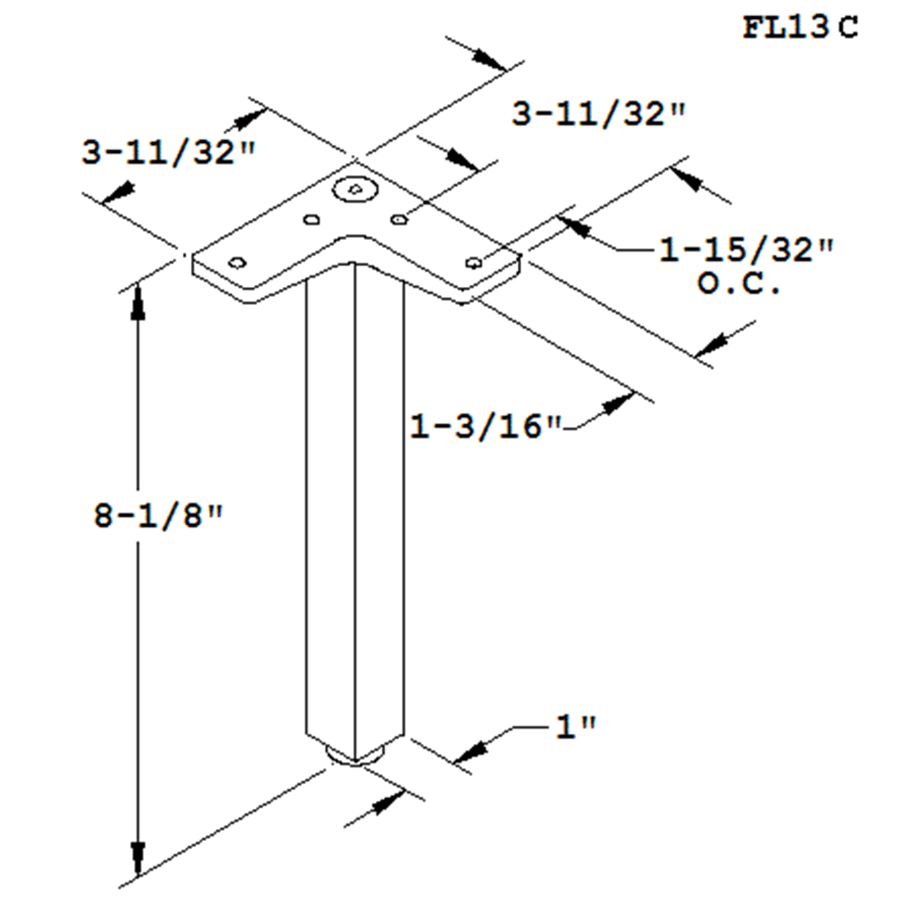 Square leg design for visible corner display by Doug Mockett