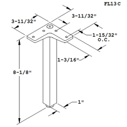 Square leg design for visible corner display by Doug Mockett