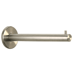 HNGH1 clothes and coat hanger holder in satin stainless steel finish with matching cover plate and screws to wall.
