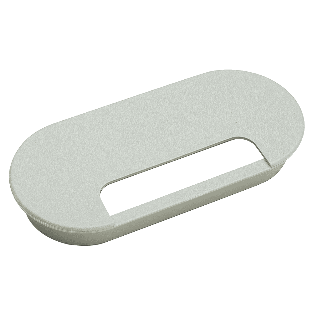 6-1/2" x 3" Oval Desk Grommet Set in Light Gray by Doug Mockett And Company Inc.