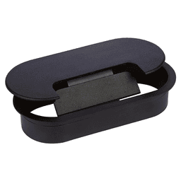 6 1/2" long and 3" wide grommet with FLIP-TOP tab for cord access