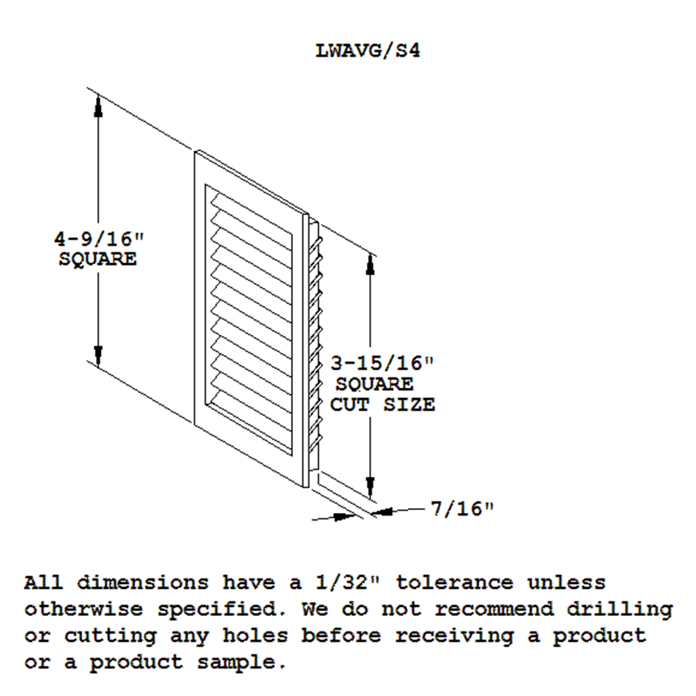 Square LWAVG/S4 Air Vent Grille in Maple for Home and Office by Doug Mockett And Company Inc