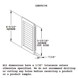 Square LWAVG/S4 Air Vent Grille in Maple for Home and Office by Doug Mockett And Company Inc