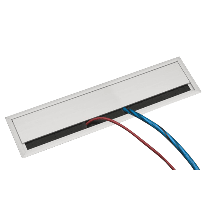 Large Desk Grommet with Protective Brushes and Easy Wiring Access - Doug Mockett And Company Inc