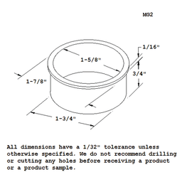 Dark Bronze Grommet Liner - Fits 1-3/4" Hole - Doug Mockett And Company Inc - Image 2